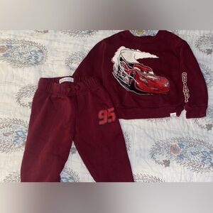 GAP Kids Burgundy Car Print Joggers